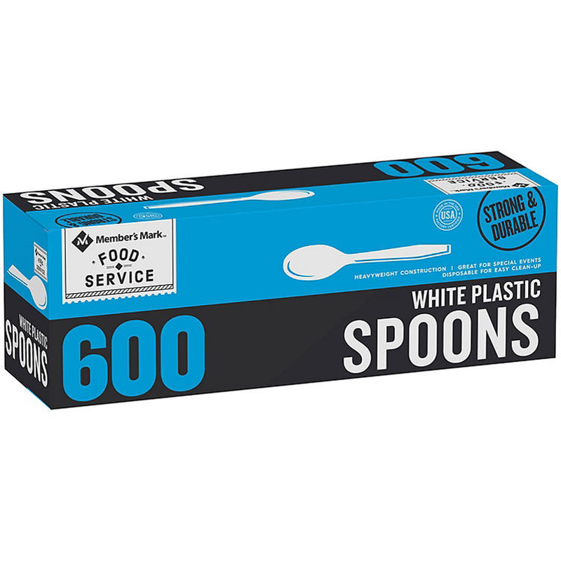 Member's Mark White Plastic Spoons (600 ct.)