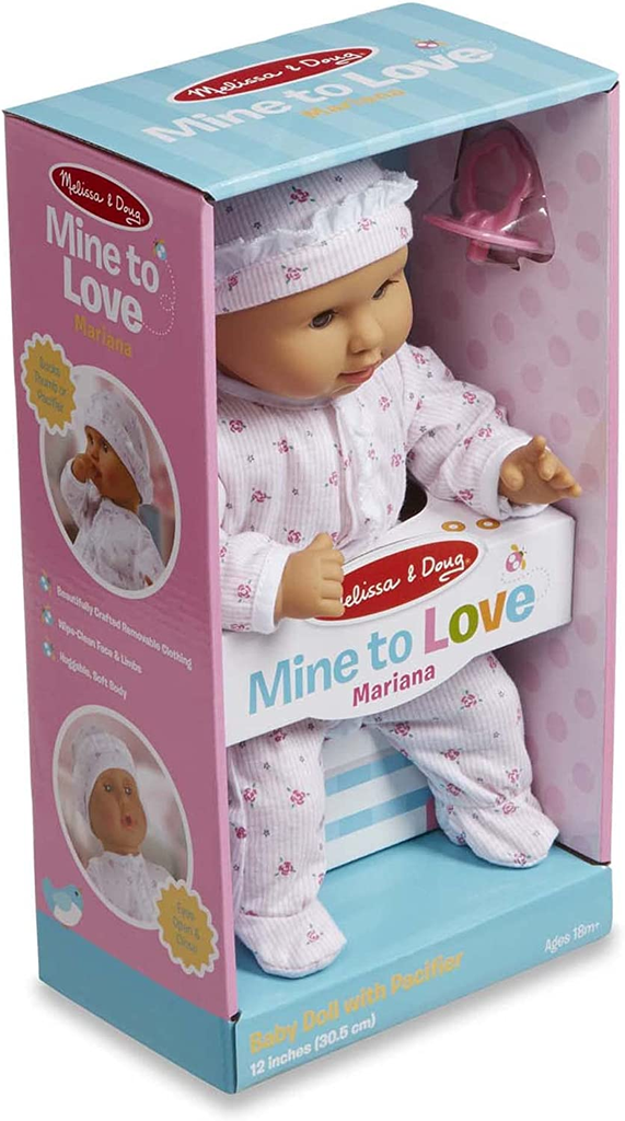 Melissa & Doug Mine to Love Mariana 12in. Poseable Baby Doll With Romper, Hat