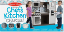 Melissa & Doug Wooden Chef’s Pretend Play Toy Kitchen With “Ice” Cube Dispenser – Charcoal