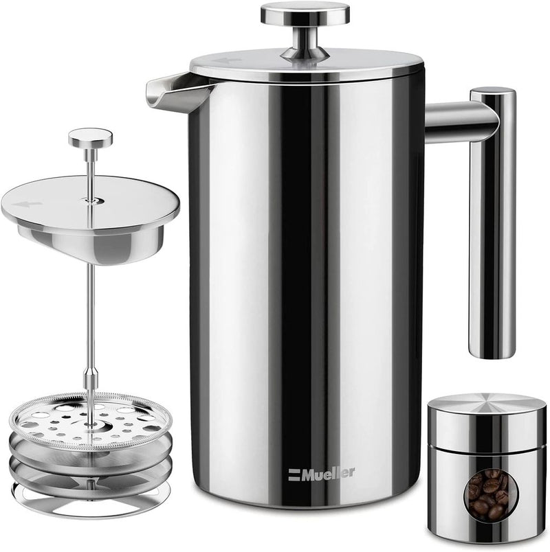 Mueller French Press Double Insulated 304 Stainless Steel Coffee Maker