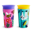 Munchkin Miracle 360 WildLove Sippy Cup, 9 Oz, 2 Pack, Bee & Lemur