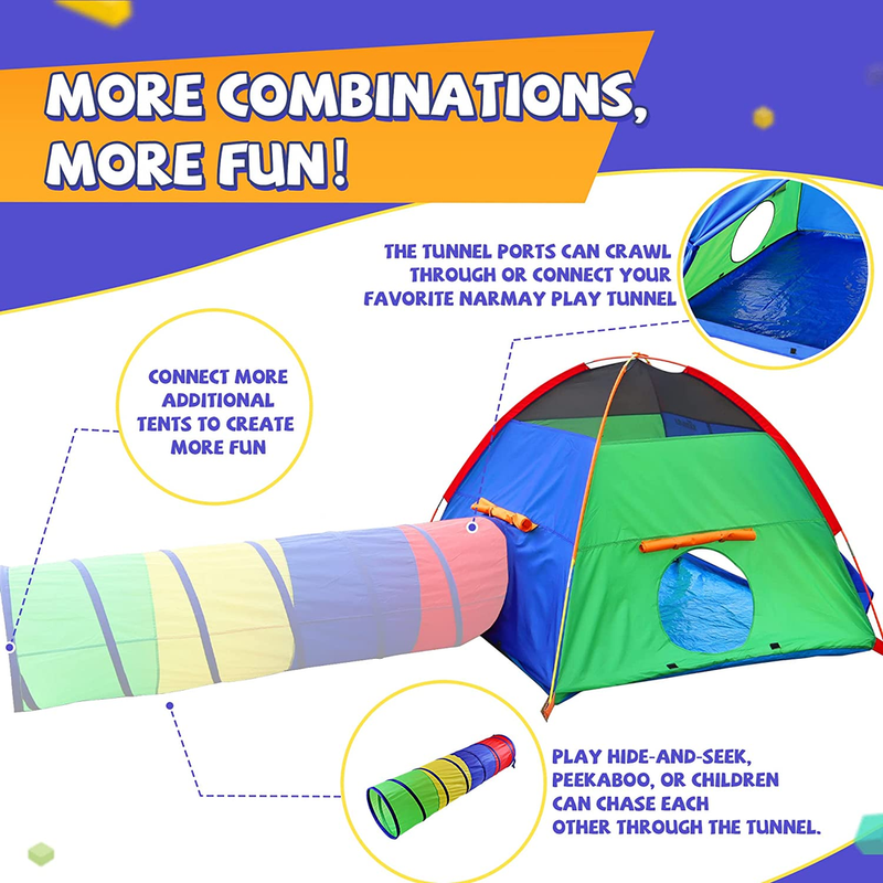 NARMAY® Play Tent Easy Fun Dome Tent for Kids Indoor / Outdoor Fun - 60 x 60 x 44 inch