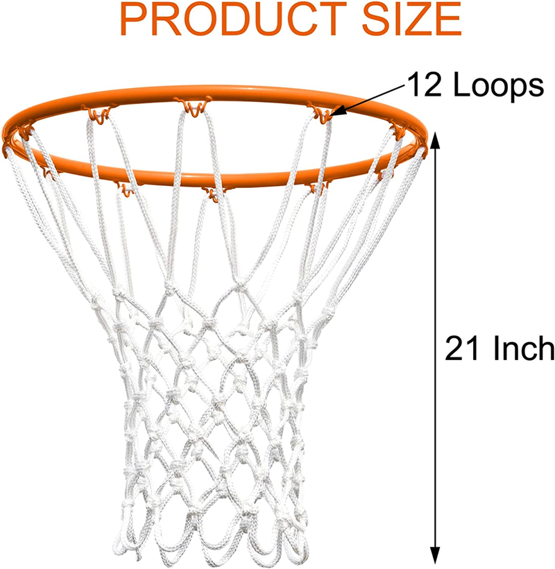 NEIJIANG Basketball Net Replacement Outdoor Heavy Duty, All Weather Anti Whip,Indoor or Outdoor 12 Loops Rim