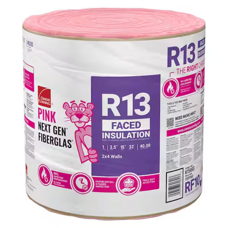 Owens Corning R- 13 Faced Fiberglass Insulation Roll 15 in. x 32 ft. (1 Roll)