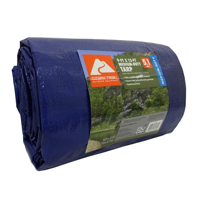 Ozark Trail Medium Duty Tarp, 9' x 12', Material PE