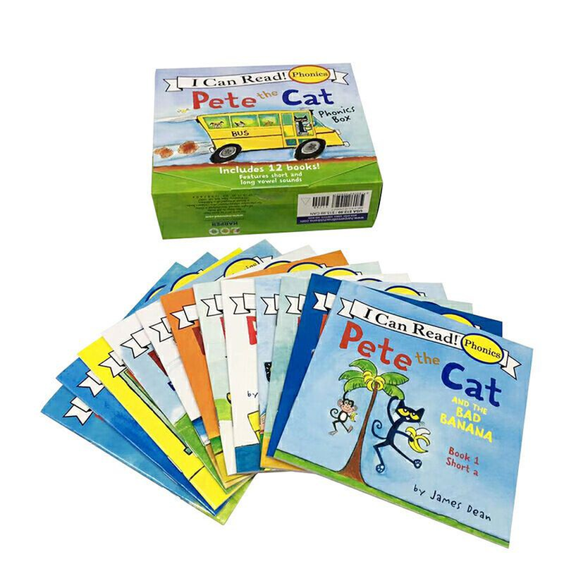 Pete the Cat 12-Book Phonics Fun!: Includes 12 Mini-Books Featuring Short and Long Vowel Sounds (My First I Can Read)