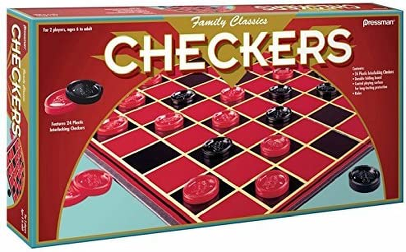 Pressman Family Classic Checkers (Folding Board and Interlocking Checkers)