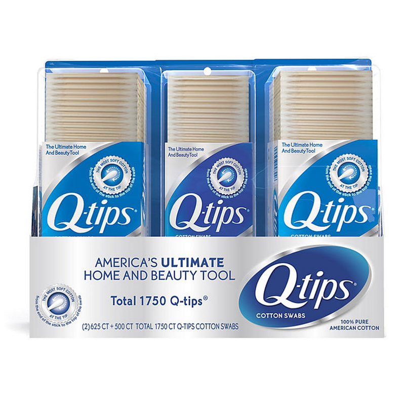 Q-tips Cotton Swabs (625 ct., 2 pk. + 500 ct., 1 pk.)