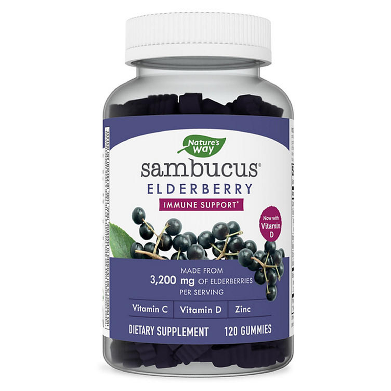 Nature's Way Sambucus Elderberry Herbal Supplement Gummies, Gluten Free (120 ct.) (n)