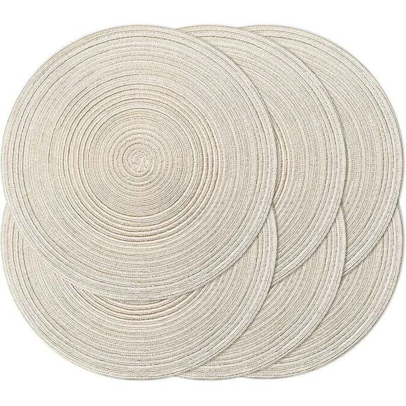 SHACOS Round Braided Placemats Set of 6 Washable Round Placemats for Kitchen Table