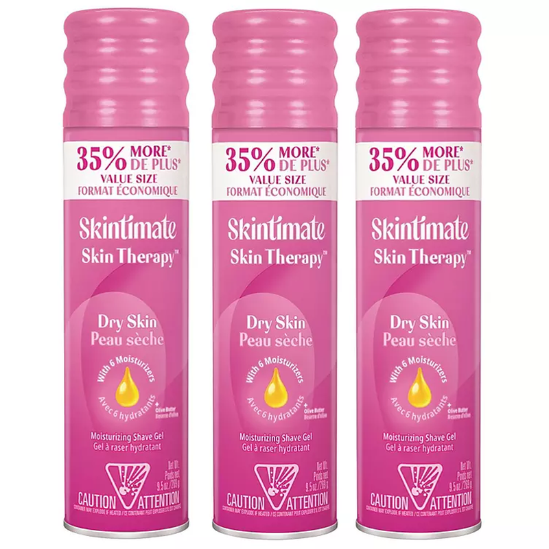 Skintimate Skin Therapy Moisturizing Shaving Gel for Women, Dry Skin (9.5 oz., 3 pk.)