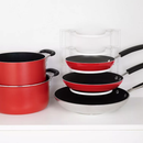 Smart Design 5-Tier Pan/Lid Organizer with Premium Wood Accents (White)