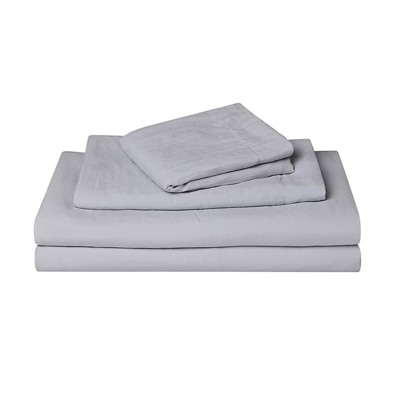 Swift Home Modern Prewashed Crinkle Reversible Duvet Cover Set- King/California King Silver/Grey