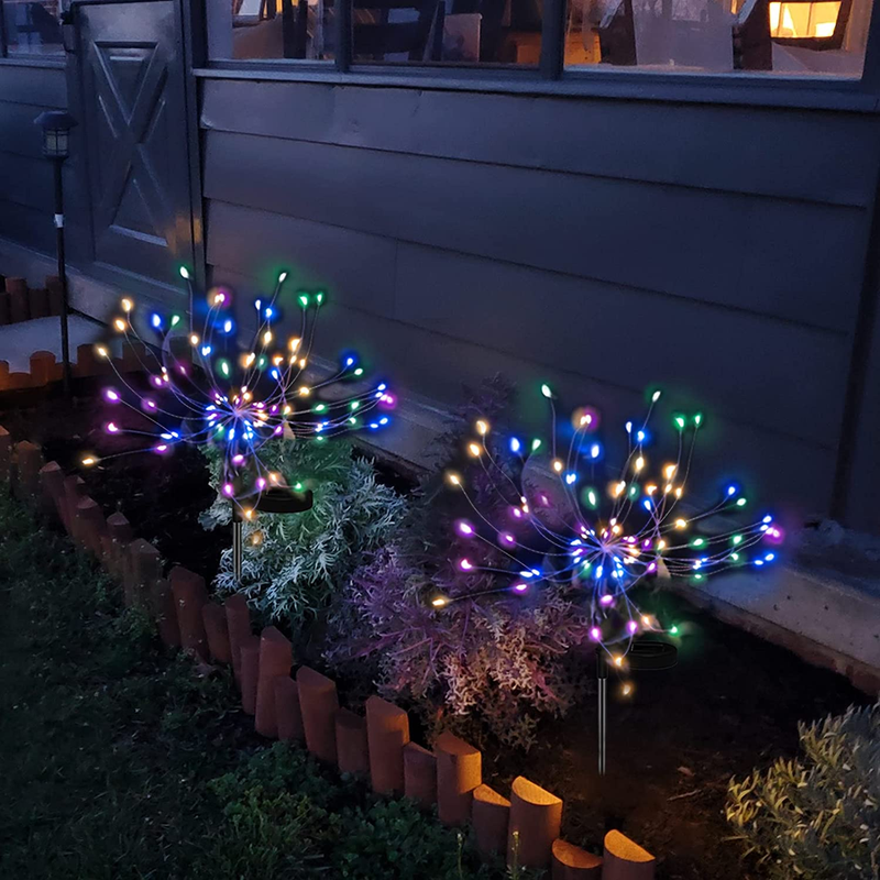 Solar Garden Lights Solar Firework Lights Solar Lights Outdoor Waterproof with 2 Lighting Modes