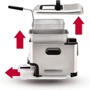 T-fal Deep Fryer with Basket, Stainless Steel, Easy to Clean Deep Fryer, Oil Filtration, 2.6-Pound, Silver, Model FR8000