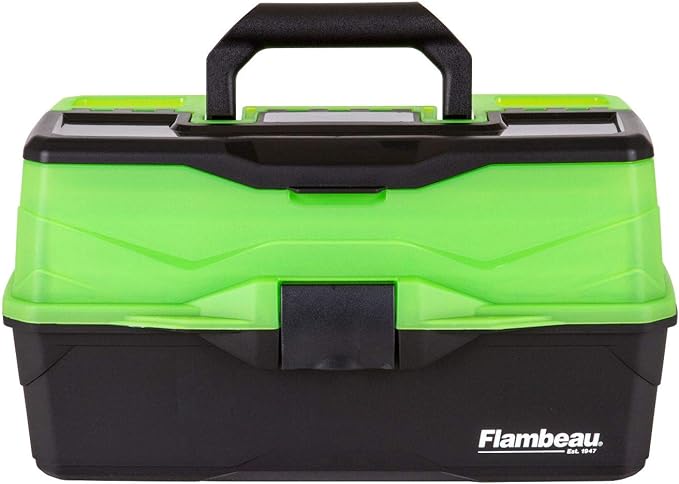 Flambeau Outdoors 6383FG 3-Tray - Classic Tray Tackle Box - Frost Green/Black