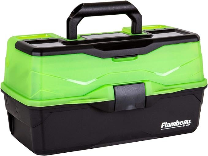 Flambeau Outdoors 6383FG 3-Tray - Classic Tray Tackle Box - Frost Green/Black