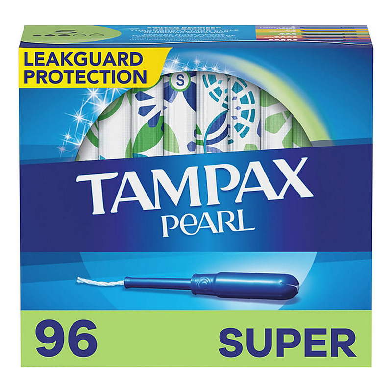 Tampax Pearl Super Tampons, Unscented (96 ct.)