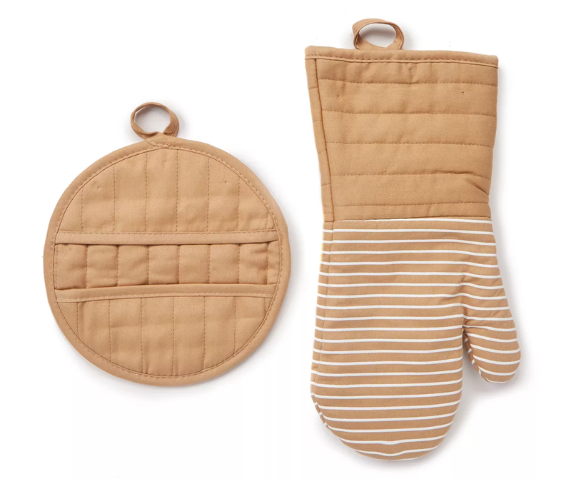 Tan Oven Mitt & Pot Holder Set