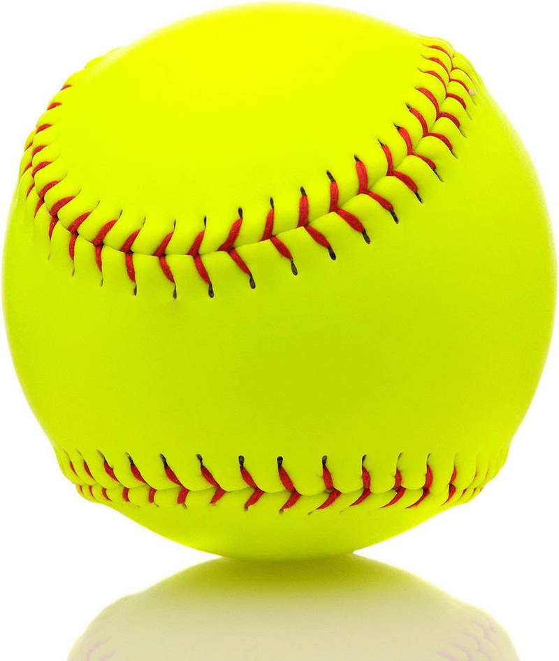 Tebery 6 Pack Yellow Sports Practice Softballs, 12-Inch Official Size and Weight Slowpitch Softball