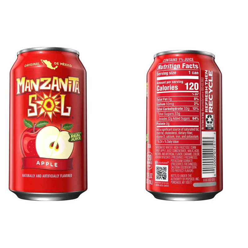 Manzanita Sol Soda Apple 12 fl. oz., 24 pk.