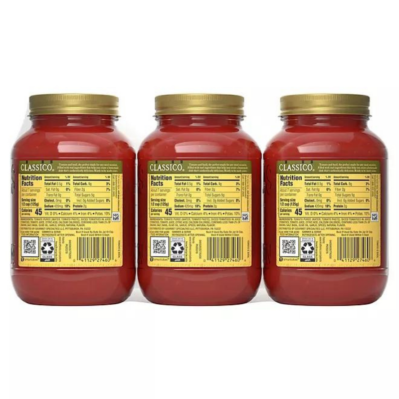 Classico Tomato and Basil Pasta Sauce (32 oz., 3 pk.)