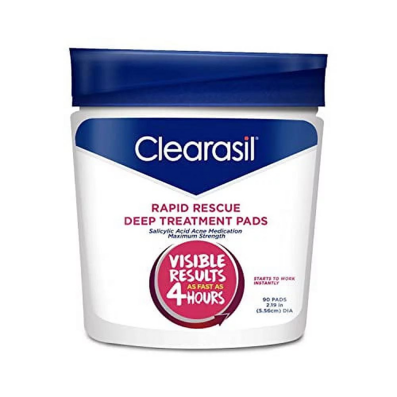 Clearasil Salicylic Acid Rapid Rescue Deep Treatment Acne Pads, 90 count