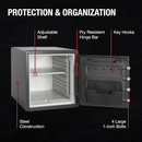SentrySafe Medium Gray Fireproof Safe and Waterproof Safe Box with Dial Combination, Home Security for Money, Documents, or other Valuables, 1.23 Cubic Feet, SFW123DSB