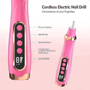 HengYuaoler Professional Manicure Pedicure Kit Cordless Electric Nail File Set 6 Speed Cordless Nail Drill for Thick Nai l Toenail Cuticle Hand Foot Care Nail Drill Tool(Rose)