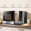 BLACK+DECKER Digital Microwave Oven with Turntable Push-Button Door, Child Safety Lock, Stainless Steel, 0.9 Cu Ft