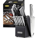 McCook® Knife Sets, German Stainless Steel Kitchen Knife Block Sets with Built-in Sharpener