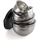 MegaChef 5-Piece Stainless Steel Silver Mixing Bowl Set with Lids