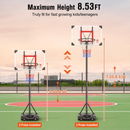 Yohood Kids Basketball Hoop Outdoor 4.82-8.53ft Adjustable, Portable Basketball Hoops & Goals for Kids/Teenagers/Youth in Backyard/Driveway/Indoor, with Enlarged Base and PC Backboard