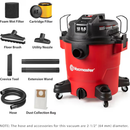 Vacmaster 12-Gallon 5.5 Peak HP Heavy-Duty Wet/Dry Vacuum - VJH1211PF 1101