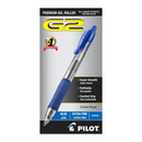 Pilot G2 Premium Gel Roller Pens, Fine Point 0.7 mm, Blue Ink Pens Fine Point, Pack of 12 - Ideal for School, Journaling, and Office Writing