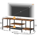 HOOBRO TV Stand with Power Outlets to 65 Inches, TV Console Table with Open Storage Shelves, Industrial Media Entertainment Center for Living Room Bedroom, Rustic Brown and Black BF40DS01
