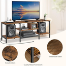 HOOBRO TV Stand with Power Outlets to 65 Inches, TV Console Table with Open Storage Shelves, Industrial Media Entertainment Center for Living Room Bedroom, Rustic Brown and Black BF40DS01