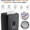 Bonsaii 12-Sheet Cross Cut Paper Shredder, 5.5 Gal Home Office Heavy Duty Shredder for Paper, Credit Card, Mail, Staples, with Transparent Window, High Security Level P-4 (C275-A)