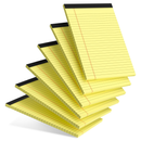 AILZFEI 6pcs Small Note Pad 5x8 College Ruled Legal Pads Paper Notepads 6 Pack Study Back Writing Pads 5 x 8 Legal Pads Perforated Narrow Ruled Pads of Paper Yellow