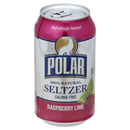 Polar Seltzer Water Raspberry Lime, 12 fl oz cans, 18 pack