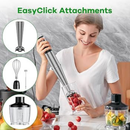 Immersion Blender Handheld 1100W - 3 in 1 Hand Blenders Set with Trigger Speed Control Stainless Steel Emulsion Stick with Whisk and Milk Frother, Emulsifier for Kitchen for Soup, Smoothie, Puree