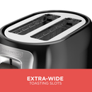 BLACK+DECKER 2-Slice Toaster, TR1278BD, Extra Wide Slots, 7 Shade Settings, 850 Watts, Frozen and Bagel Buttons