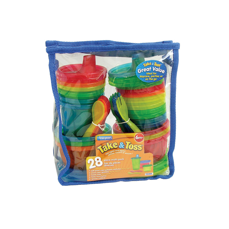 TOMY Take & Toss Toddler Tableware Variety Bag (28 pcs.)