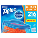 Ziploc Easy Open Tabs Freezer Quart Bags (216 ct.)