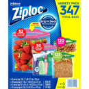 Ziploc Bags 52 Gallon, 50 Quart, 120 Snack, 125 Sandwich (347 ct.)