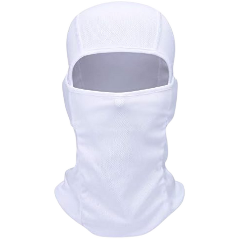 Balaclava Face Mask Adjustable Windproof UV Protection Hood (US, Alpha, One Size, White)