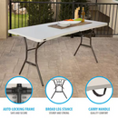 Lifetime 6 ft. Fold-in-Half Table: Almond