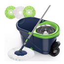 SUGARDAY Spin Mop and Bucket with Wringer Set for Floors Cleaning Heavy duty System, Green