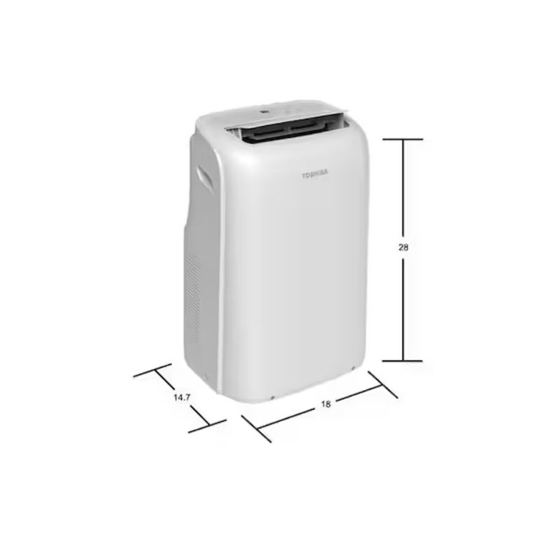 Toshiba 8,000 BTU Portable Air Conditioner Cools 350 Sq. Ft. with Dehumidifier and Remote in White