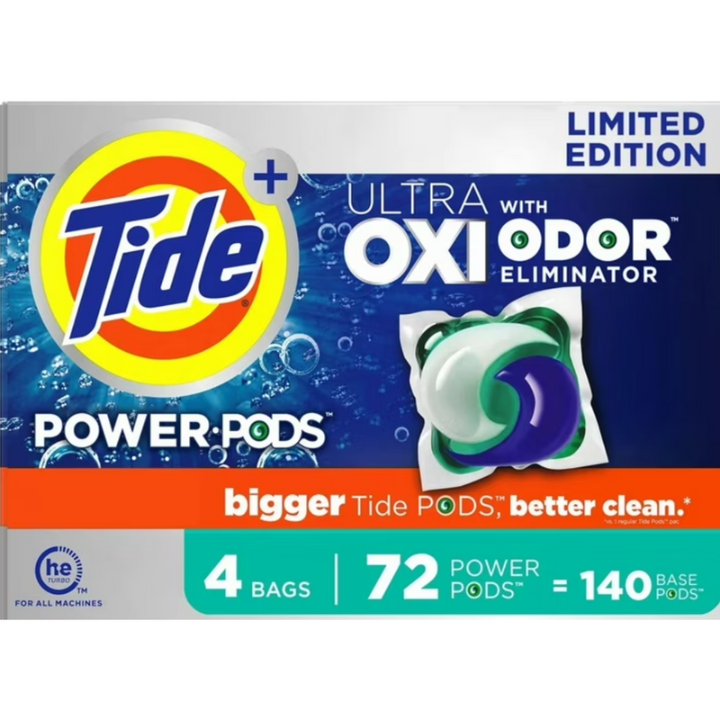 Tide Power PODS + Ultra OXI Laundry Detergent Pacs, 72 ct